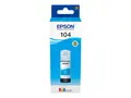 Epson EcoTank 104 - 65 ml - cyan - original blekkbeholder - for EcoTank ET-14100, 1810, 2721, 2810, 2811, 2812, 2814, 2815, 2820, 2821, 2825, 2826, 4800