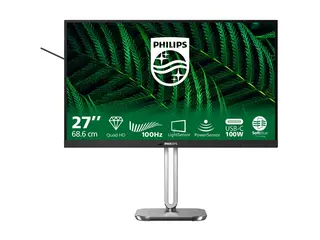 Philips 27B2G5601 - 5000 Series - LED-skjerm USB - 27&quot; - 2560 x 1440 QHD @ 100 Hz - IPS - 1500:1 - HDMI, DisplayPort, USB-C - h&#248;yttalere - s&#248;lv, koksgr&#229;