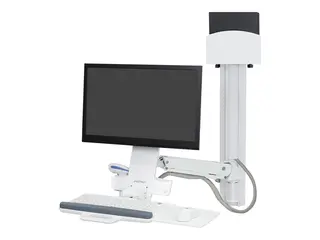 Ergotron StyleView Sit-Stand Combo System Monteringssett (tastaturbakke, CPU-veggmontering, justerbar monitorarm) - for LCD-skjerm / PC-utstyr - liten CPU-holder - aluminium, kvalitetsplast - hvit - skjermstørrelse: inntil 24"