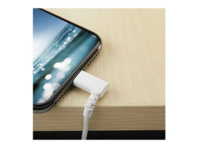 StarTech.com 3ft (1m) Durable USB A to Lightning Cable, White 90° ...