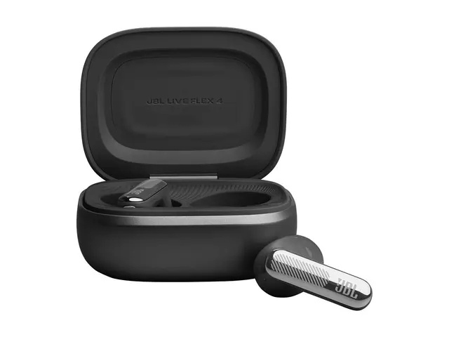 JBL LIVE Flex 4 - True wireless-hodetelefoner med mikrofon i øret - Bluetooth - aktiv støydemping - svart 