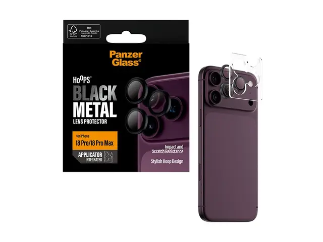 PanzerGlass Hoops - Linsebeskytter for mobiltelefon - svart