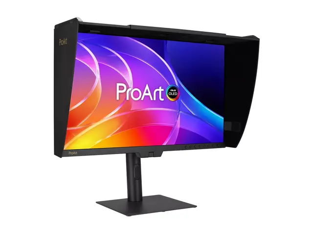 ASUS ProArt PA27USD - OLED-skjerm - USB - 27" (26.5" synlig) 3840 x 2160 4K @ 240 Hz - 1000 cd/m² - 1500000:1 - HDR10 - 0.1 ms - 2xThunderbolt 4, 2xHDMI, DisplayPort, 12G-SDI - høyttalere - svart 
