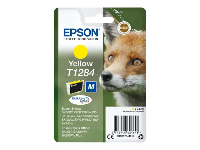 Epson T1284 - 3.5 ml - M-størrelse - gul - original - blister - bl...