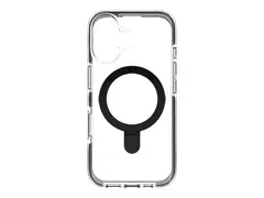 Zagg Santa Cruz Snap - Baksidedeksel for mobiltelefon med ringstativ - MagSafe-samsvar - grafen - svart, gjennomsiktig - for Apple iPhone 16