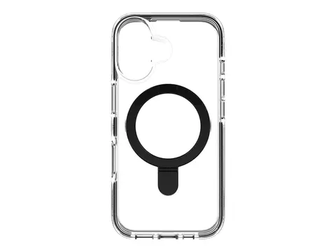 Zagg Santa Cruz Snap - Baksidedeksel for mobiltelefon med ringstativ - MagSafe-samsvar - grafen - svart, gjennomsiktig - for Apple iPhone 16