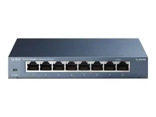 TP-Link TL-SG108 8-port Metal Gigabit Switch Switch - ikke-styrt - 8 x 10/100/1000 - stasjonær