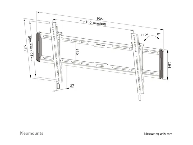 Neomounts WL35-550BL18 - Monteringssett (veggmontering) tippbar fo...