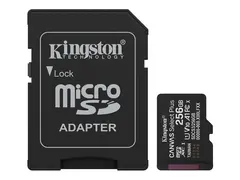 Kingston Canvas Select Plus - Flashminnekort (SD-adapter inkludert) 256 GB - A1 / Video Class V10 / UHS-I U1 / Class10 - microSDXC UHS-I