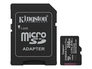 Kingston Canvas Select Plus - Flashminnekort (SD-adapter inkludert) 256 GB - A1 / Video Class V10 / UHS-I U1 / Class10 - microSDXC UHS-I