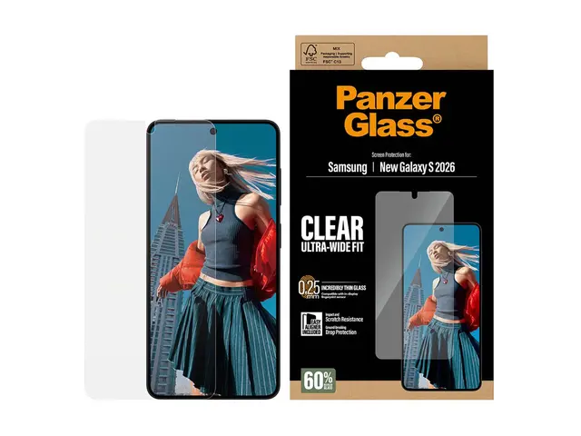 PanzerGlass - Skjermbeskyttelse for mobiltelefon ultravid passform...