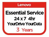 Lenovo Essential Service + YourDrive YourData Utvidet serviceavtale - deler og arbeid (for servere) - 3 år - på stedet - 24x7 - responstid: 4 t - for ThinkSystem SR250 7Y51