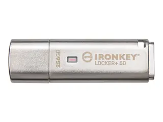 Kingston IronKey Locker+ 50 - USB-flashstasjon kryptert - 256 GB - USB 3.2 Gen 1 - TAA-samsvar