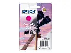 Epson 502 - 3.3 ml - magenta - original - blære med RF/lyd-alarm blekkpatron - for Expression Home XP-5100, XP-5150; WorkForce WF-2860, WF-2865DWF, WF-2880DWF, WF-2885DWF