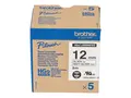 Brother HGE-M931V5 - Sort p&#229; s&#248;lv - Rull (1,2 cm x 8 m) 5 kassett(er) laminert teip for P-Touch PT-9500pc, PT-9700PC, PT-9800PCN; P-Touch R RL-700S