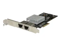 Startech Dual Port 10G PCIe Network Adapter Card Intel-X550AT 10GBASE-T PCI Express 10GbE Multi Gigabit Ethernet 5 Speed NIC 2port - Nettverksadapter - PCIe 3.0 x4 lav profil - 10Gb Ethernet x 2 - svart
