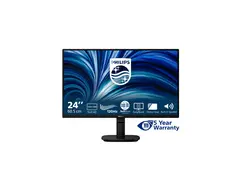 Philips 24B2N2200 - 2000 Series - LED-skjerm 24" (23.8" synlig) - 1920 x 1080 Full HD (1080p) @ 120 Hz - IPS - 1500:1 - HDMI, VGA, DisplayPort - høyttalere - svart