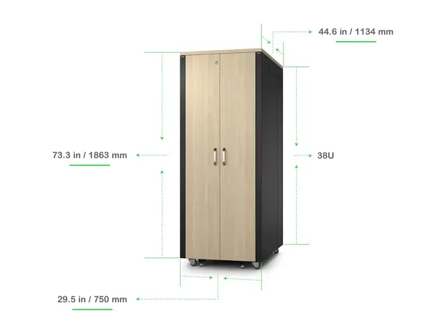 APC NetShelter - Rack (horisontal) lydisolert AC 230 V lønn 38U 19"