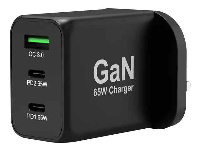 PORT Connect - Strømadapter 65 watt 5 A PD, QC 3.0 3 utgangskontak...