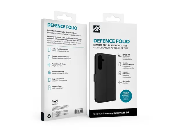 iFrogz Defence - Beskyttelsesboks lommebok for mobiltelefon lær sv...