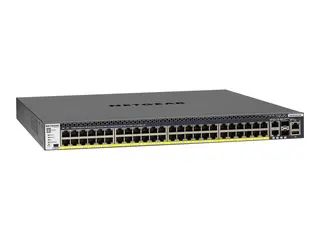 NETGEAR M4300-52G-PoE+ - Switch - L3 - Styrt 2 x 10/100/1000/10000 + 2 x 10 Gigabit SFP+ + 48 x 10/100/1000 (PoE+) - front til bakside-luftflyt - rackmonterbar - PoE+ (480 W)