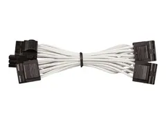 CORSAIR Premium individually sleeved (Type 4, Generation 3) Strømkabel - 6-pin intern strømkontakt (hunn) til 4-pin intern strøm (hunn) - 75 cm - låst - hvit