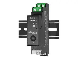 Shelly Wave Pro - Smartsvitsj - 2 kanaler trådløs - Z-Wave - 868.4 MHz - svart