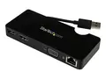 Startech USB 3.0 to HDMI or VGA Adapter Dock USB 3.0 Mini Docking Station w/ USB, GbE Ports - Portable Universal Laptop Travel Hub (USB3SMDOCKHV) - dokkingstasjon - USB - HDMI - 1GbE