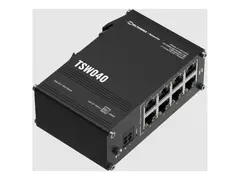 Teltonika TSW040 - Switch - Styrt - 8 x 10/100 (PoE+) DIN-skinnemonterbar - PoE+ (240 W)