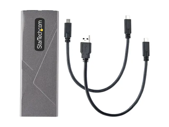 StarTech.com USB-C 10Gbps to M.2 NVMe or SATA SSD Enclosure, Tool-...