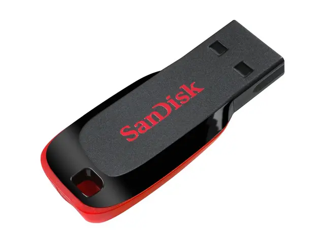 SanDisk Cruzer Blade - USB-flashstasjon - 64 GB - USB 2.0 - svart,...