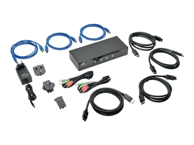 Eaton Tripp Lite series 4-Port DisplayPort KVM Switch w/Audio, Cab...