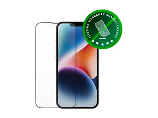 dbramante1928 Eco-shield - Skjermbeskyttelse for mobiltelefon løsvekt - med personvernsfilter - rammefarge svart - for Apple iPhone 13, 13 Pro, 14, 16e