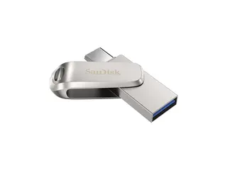 SanDisk Ultra Dual Drive Luxe - USB-flashstasjon 256 GB - USB 3.1 Gen 1 / USB-C - s&#248;lv