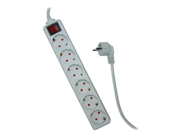 Elivi - Flerkoplingslist - AC 250 V - utgangskontakter: 6 (6 x str...