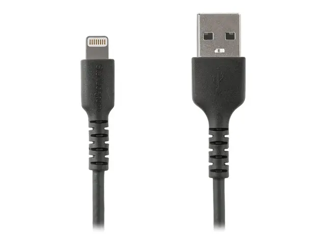 StarTech.com 3 ft(1m) Durable Black USB-A to Lightning Cable, Heav...