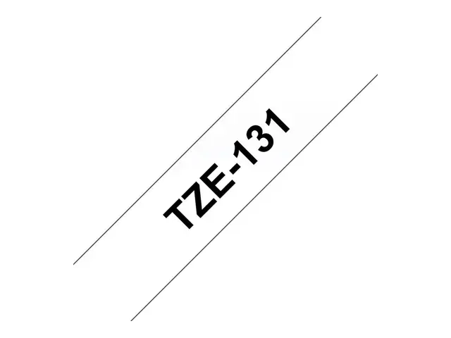Brother TZe-131 - Selv-adhesiv svart på blank Rull (1,2 cm x 8 m) ...