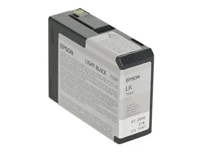 Epson T580 - 80 ml - lys svart - original - blekkpatron - for Styl...