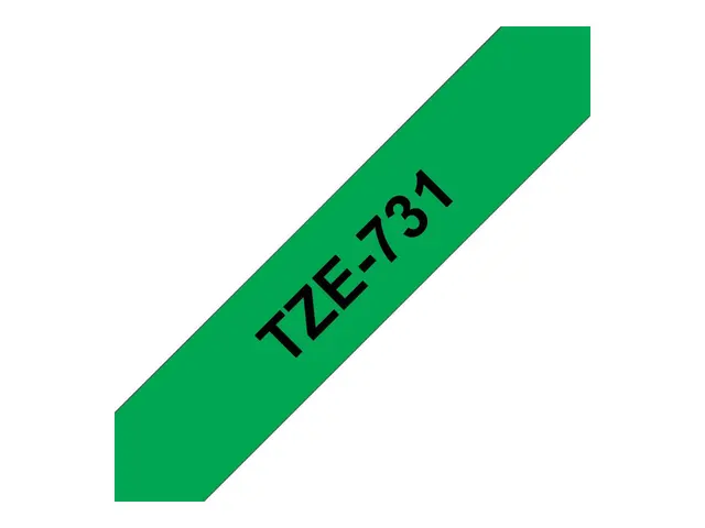 Brother TZe-731 - Sort på grønt Rull (1,2 cm x 8 m) 1 kassett(er) ...