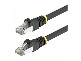 Startech - Koblingskabel - RJ-45 (hann) til RJ-45 (hann) 3 m - 7.2 mm - S/FTP - CAT 5/5e/6/6a - IEEE 802.3bt - utendørs, uten hindringer, UV-vern - svart
