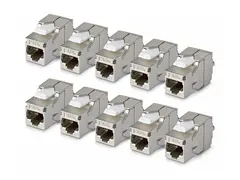 Startech - Trapes-jakk - shielded, 180°, toolless CAT 6a - STP - RJ-45 - sølv - TAA-samsvar (en pakke 10)