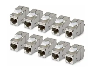 Startech - Trapes-jakk - shielded, 180°, toolless CAT 6a - STP - RJ-45 - sølv - TAA-samsvar (en pakke 10)