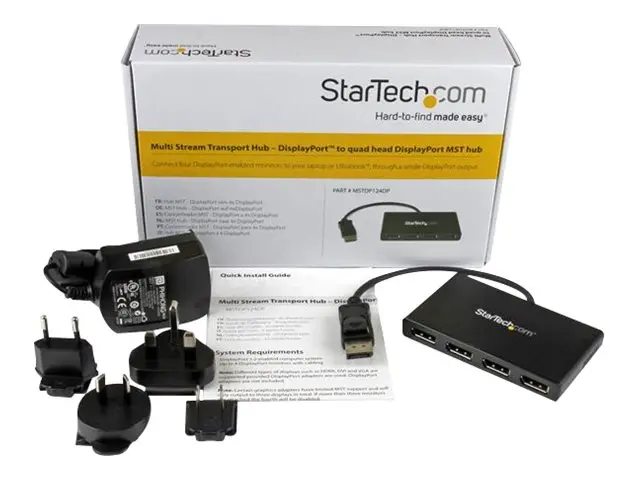 StarTech.com 4-Port Multi Monitor Adapter, DisplayPort 1.2 MST Hub...