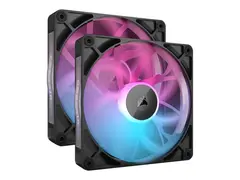 CORSAIR iCUE Link RX140 RGB Twin Starter Kit Kabinettvifte - 140 mm - svart (en pakke 3)