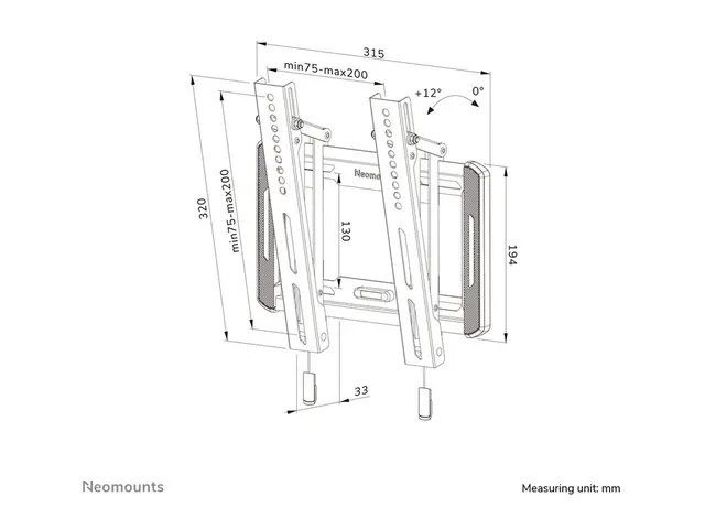 Neomounts WL35-550BL12 - Monteringssett (veggplate, brakettadapter...