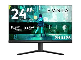 Philips Evnia 3000 24M2N3200S - LED-skjerm gaming - 24" (23.8" synlig) - 1920 x 1080 Full HD (1080p) @ 180 Hz - IPS - 300 cd/m² - 1000:1 - HDR10 - 0.5 ms - 2xHDMI, DisplayPort - høyttalere - koksgrå