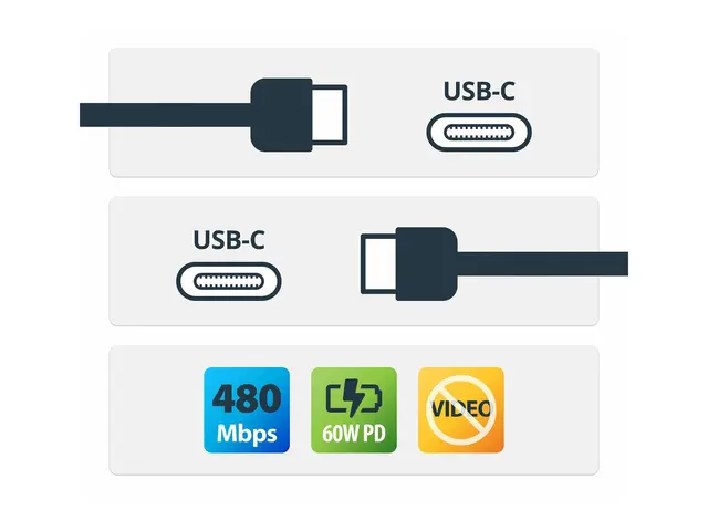 StarTech - USB-kabel USB-C (hann) til USB 2.0 3 A 2 m Power Delive...