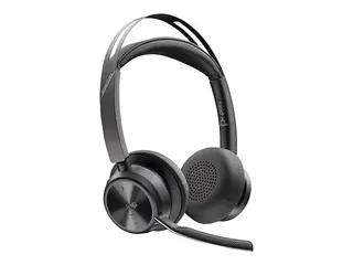 Poly Voyager Focus 2 - Hodesett on-ear - Bluetooth - tr&#229;dl&#248;s - aktiv st&#248;ydemping - USB-C via Bluetooth-adapter - svart - Zoom Certified, Certified for Microsoft Teams