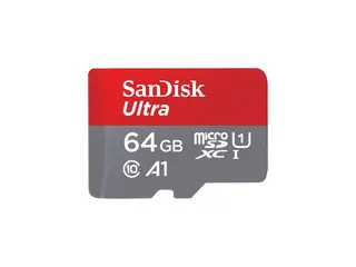 SanDisk Ultra - Flashminnekort (microSDXC til SD-adapter inkludert) 64 GB - A1 / UHS Class 1 / Class10 - microSDXC UHS-I