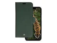 dbramante1928 New York - Lommebok for mobiltelefon 2-i-1 - rullesteinsbelagt fullnarvet bærekraftig skinn - eviggrønn - for Apple iPhone 14 Plus